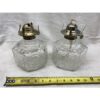 lot 2 Vintage Hexagon Lamplight Farms Oil Lamp Clear Glass Embossed Horse Buggy