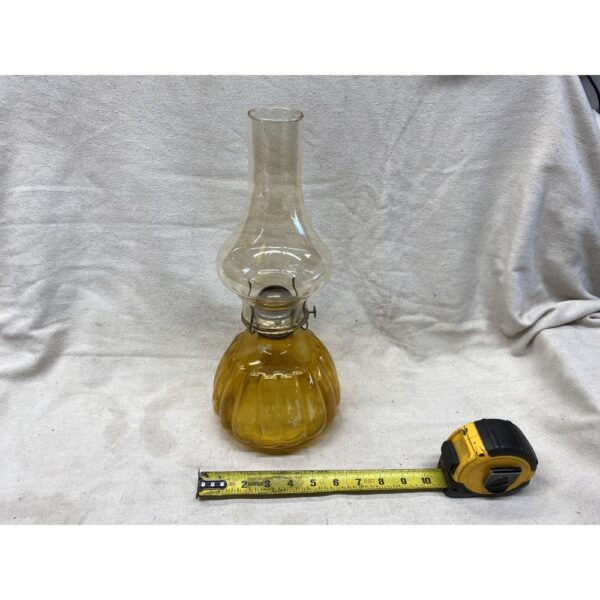 Antique Amber Glass Oil Lamp