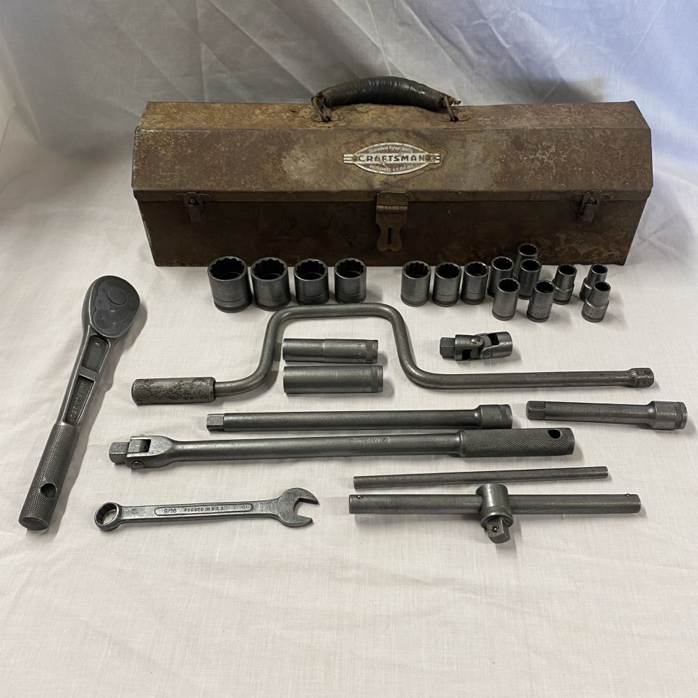 Vintage Craftsman “Circle H” 1/2 Drive Socket Set, breaker bar, t bar, swivel - Image 2