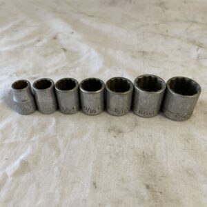 Craftsman 7 Socket Lot 3/8 – 3/4 ; Drive 12 Point