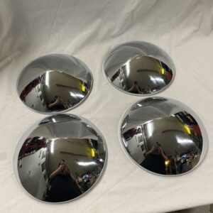LEE ACCESSORIES: CUSTOM CHROME BABY MOON HUBCAPS SNAP-ON FIT #645 4PCS. NOS