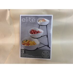 Gibson Elite Gracious Dining 3 Tier Round Bowl Serving Set