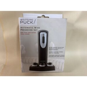 Wolfgang Puck Automatic Wine Preserver Set Battery Vacuum Pump Air-Tight Stoppers