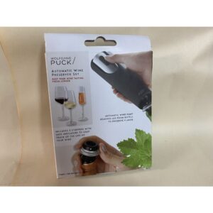 Wolfgang Puck Automatic Wine Preserver Set Battery Vacuum Pump Air-Tight Stoppers