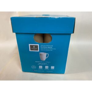 Gibson Home Zen Buffetware Fine Ceramic Mug Set Of 8, White. New In Box.