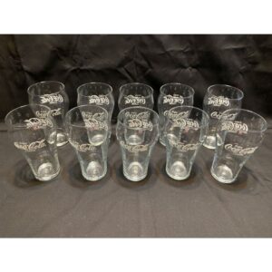 10 Large Denney’s Coca Cola glasses Coke Lot C