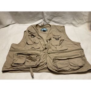 Master Sportsman Brown XL Pockets Vest Fishing/Hunting/Traveling Pocket Back