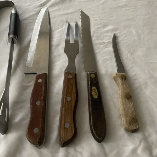 7 x BBQ Utensils Mixed Set, Spatula, tongs, knife, thermometer - Image 4